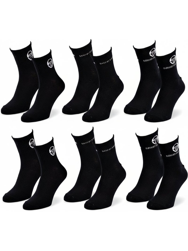 Sergio Tacchini Pack Chaussettes Courte Femme Quarter   Lot de 6 Noir - Kiabi
