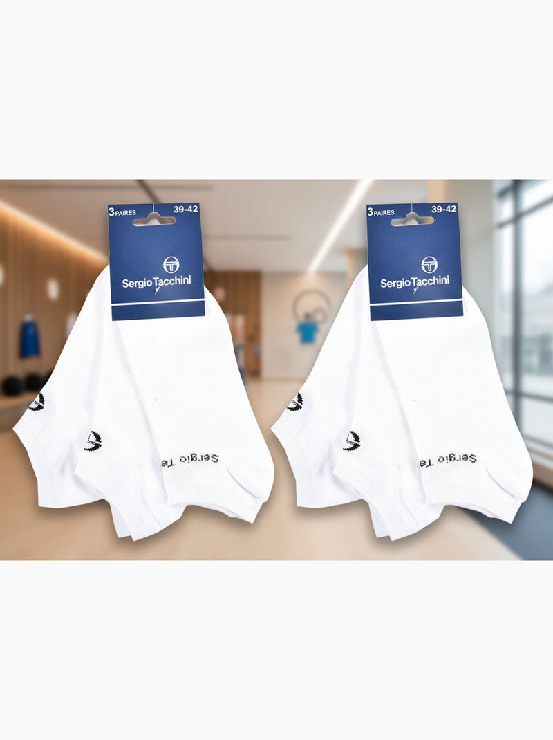 Sergio Tacchini Pack Chaussettes courtes Femme Sneaker  Lot de 6 Blanc - Kiabi
