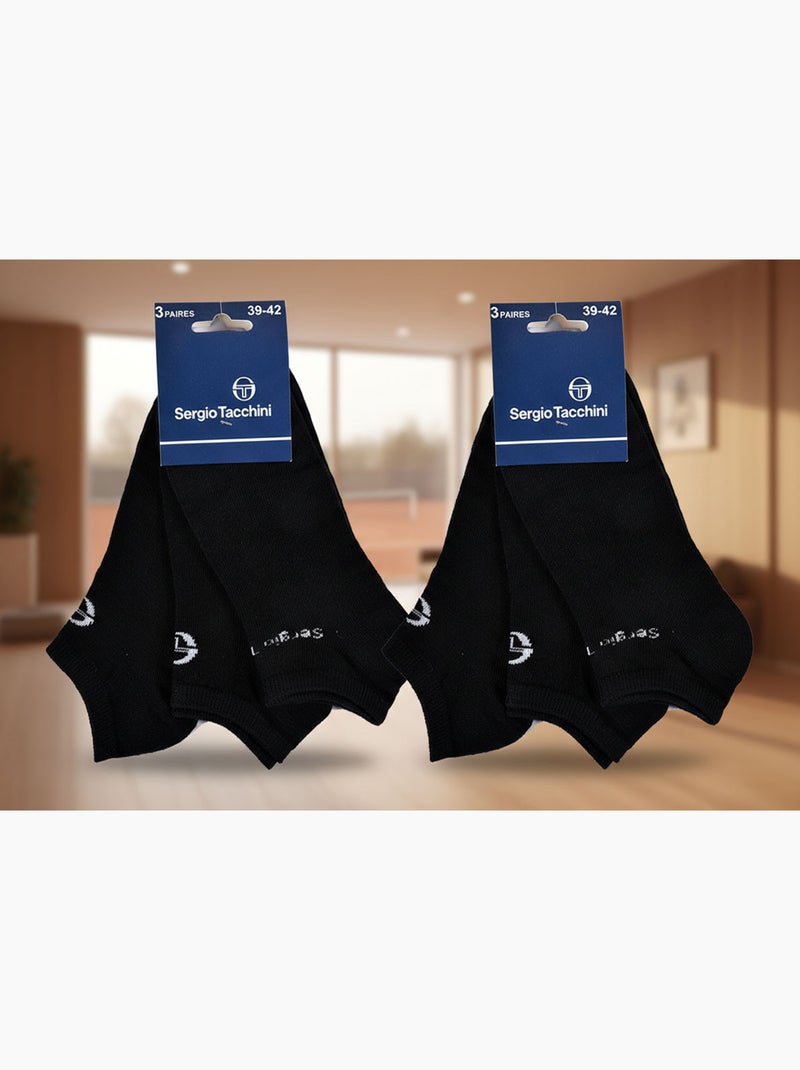 Sergio Tacchini Pack Chaussettes courtes Femme Sneaker  Lot de 6 Noir - Kiabi