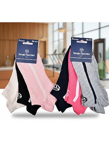 Sergio Tacchini Pack Chaussettes courtes Femme Sneaker Lot de 6