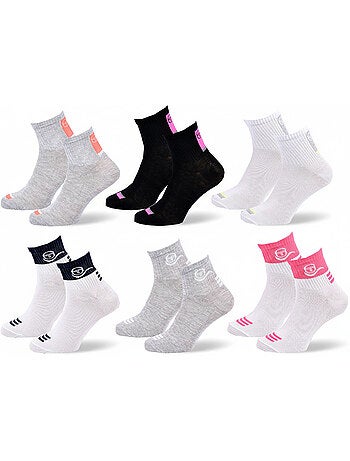 Sergio Tacchini Pack Chaussettes courtes Fille Quarter Lot de 6
