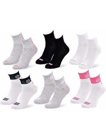 Sergio Tacchini Pack Chaussettes courtes Fille Quarter Lot de 6