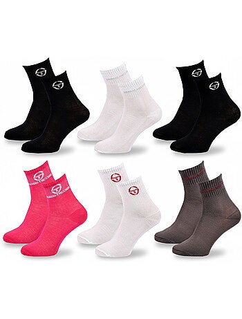 Sergio Tacchini Pack Chaussettes courtes Fille Quarter Lot de 6