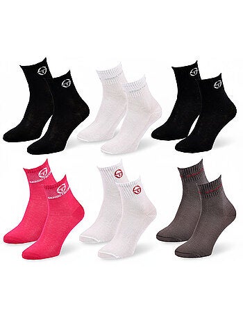 Sergio Tacchini Pack Chaussettes courtes Fille Quarter Lot de 6