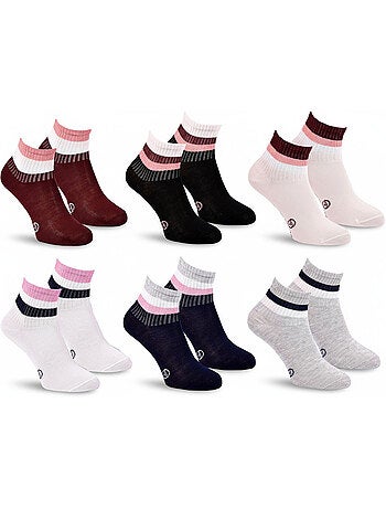 Sergio Tacchini Pack Chaussettes courtes Fille Quarter Lot de 6