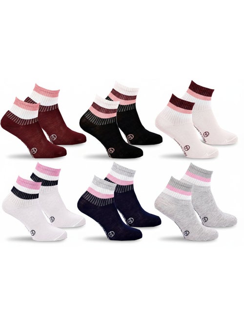 Sergio Tacchini Pack Chaussettes courtes Fille Quarter  Lot de 6 - Kiabi
