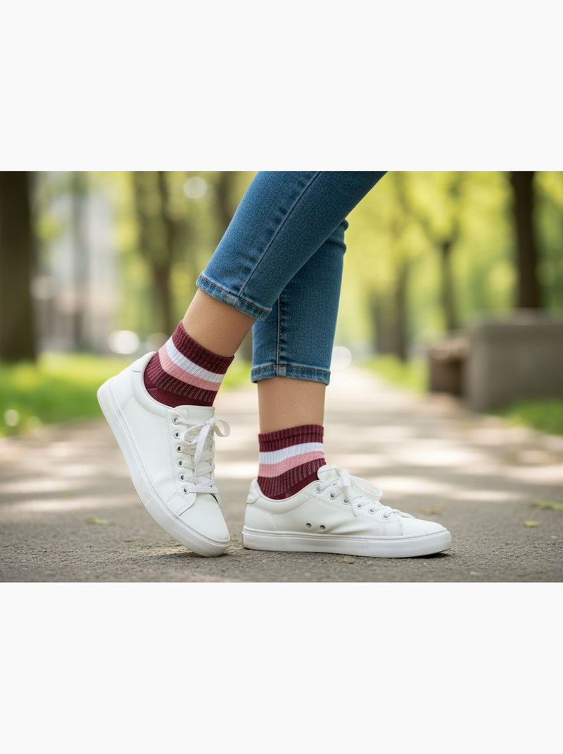 Sergio Tacchini Pack Chaussettes courtes Fille Quarter  Lot de 6 Noir Bordeaux - Kiabi