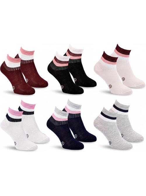 Sergio Tacchini Pack Chaussettes courtes Fille Quarter  Lot de 6 - Kiabi