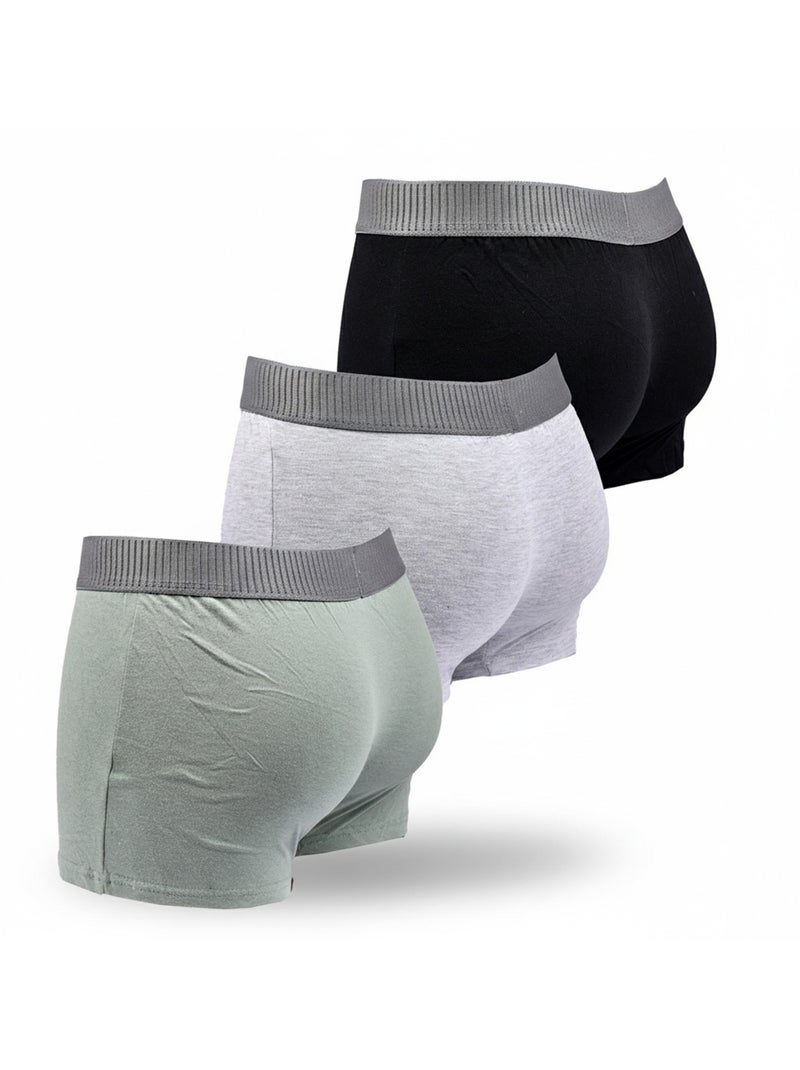 Sergio Tacchini Pack de Boxers Homme  Lot de 3 Noir Gris - Kiabi