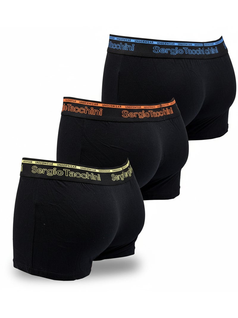 Sergio Tacchini Pack de Boxers Homme  Lot de 3 Noir - Kiabi