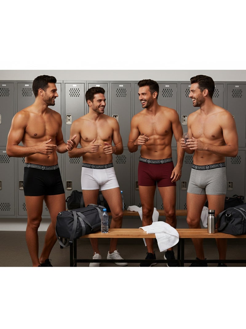 Sergio Tacchini Pack de Boxers Homme  Lot de 4 Noir Blanc - Kiabi