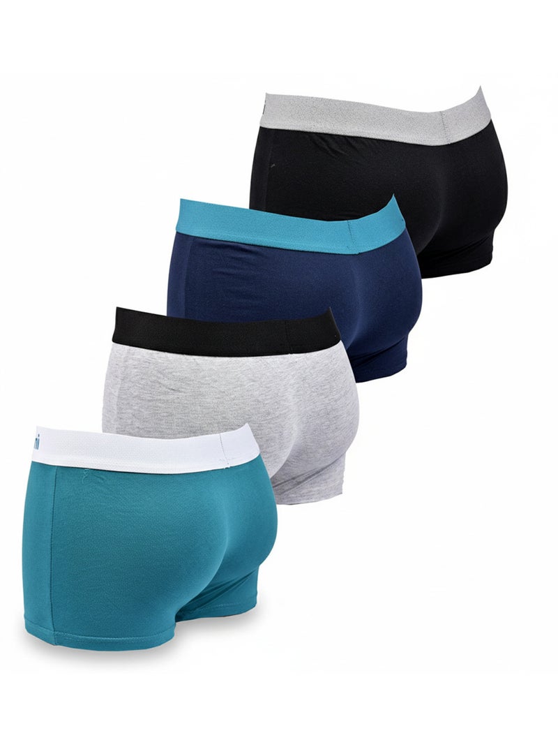 Sergio Tacchini Pack de Boxers Homme  Lot de 4 Noir Bleu - Kiabi