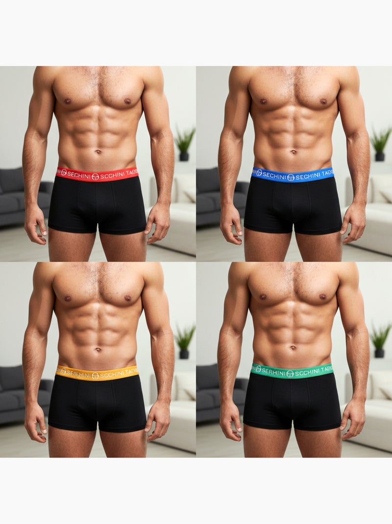 Sergio Tacchini Pack de Boxers Homme  Lot de 4 Noir Multicolore Noir - Kiabi