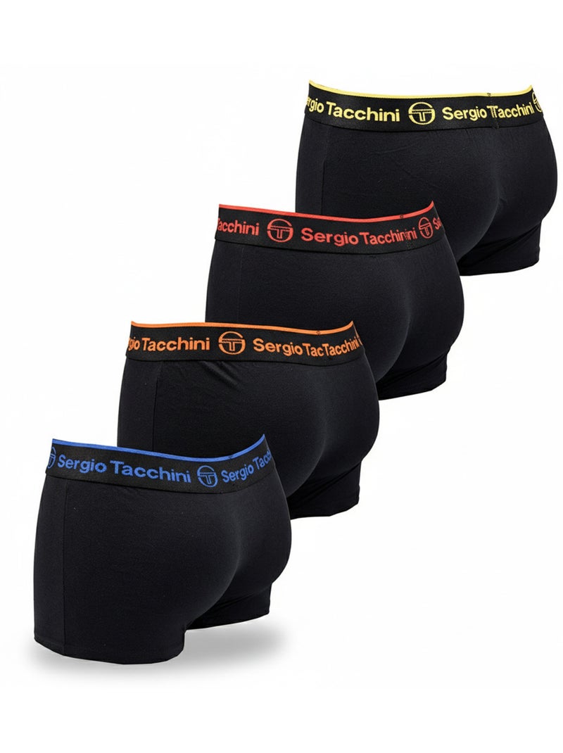 Sergio Tacchini Pack de Boxers Homme  Lot de 4 Noir Multicolore - Kiabi