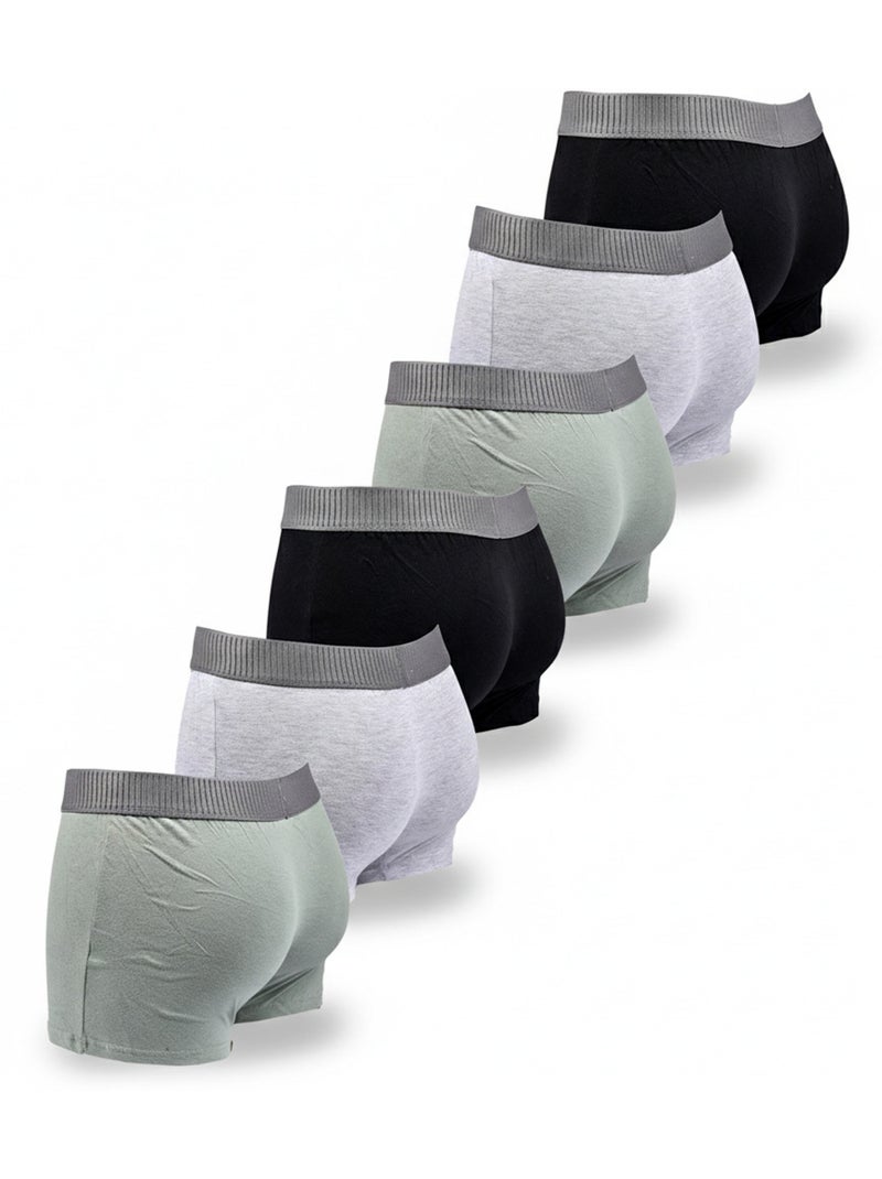 Sergio Tacchini Pack de Boxers Homme  Lot de 6 Noir Gris - Kiabi