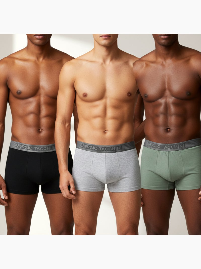 Sergio Tacchini Pack de Boxers Homme  Lot de 6 Noir Gris - Kiabi