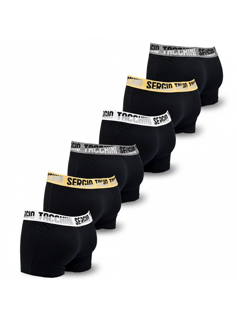 Sergio Tacchini Pack de Boxers Homme  Lot de 6 Noir Noir - Kiabi