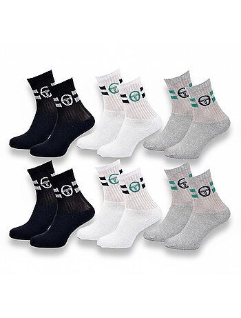 Sergio Tacchini Pack de Chaussettes enfant Tennis Crew Lot de 6 Paires