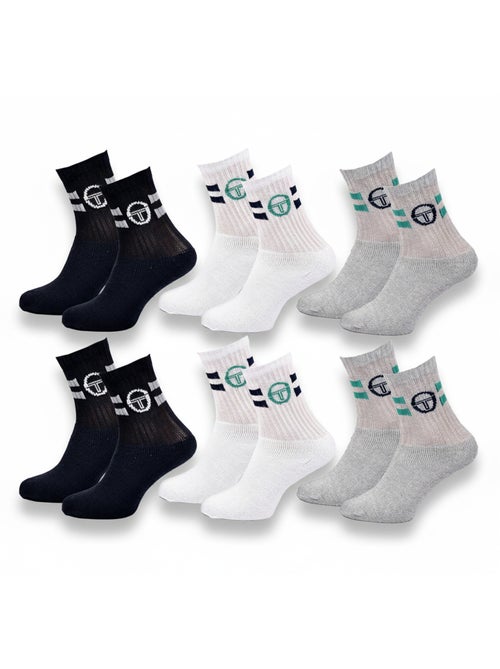 Sergio Tacchini Pack de Chaussettes enfant Tennis Crew Lot de 6 Paires - Kiabi