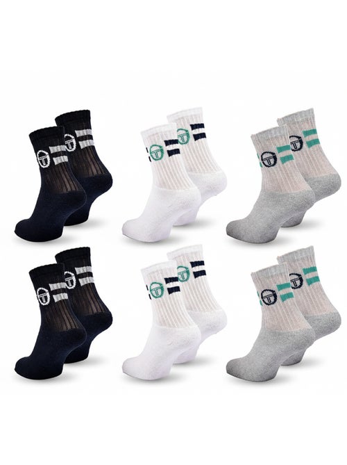 Sergio Tacchini Pack de Chaussettes enfant Tennis Crew Lot de 6 Paires - Kiabi