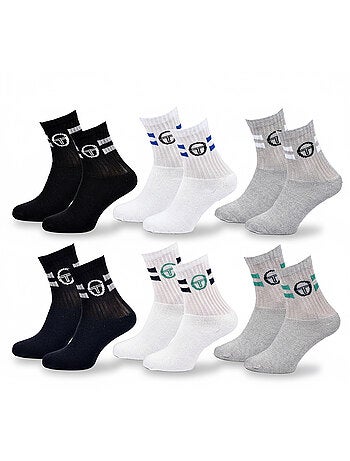 Sergio Tacchini Pack de Chaussettes enfant Tennis Crew Lot de 6 Paires
