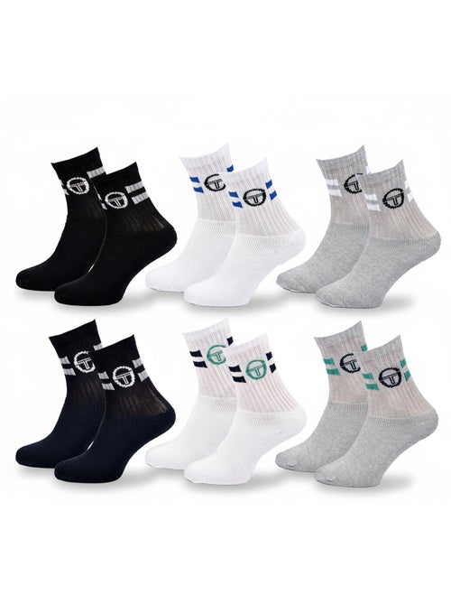 Sergio Tacchini Pack de Chaussettes enfant Tennis Crew Lot de 6 Paires - Kiabi