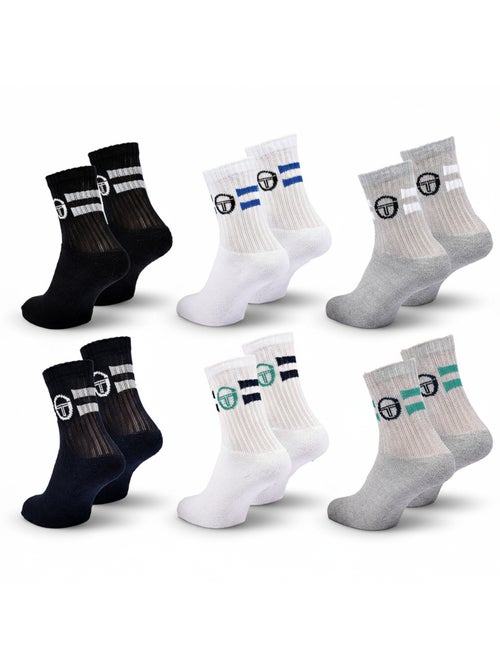 Sergio Tacchini Pack de Chaussettes enfant Tennis Crew Lot de 6 Paires - Kiabi