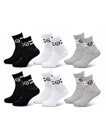 Sergio Tacchini Pack de Chaussettes enfant Tennis Crew Lot de 6 Paires