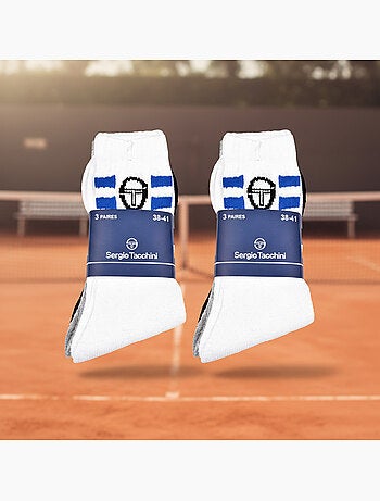 Sergio Tacchini Pack de Chaussettes enfant Tennis Crew Lot de 6 Paires