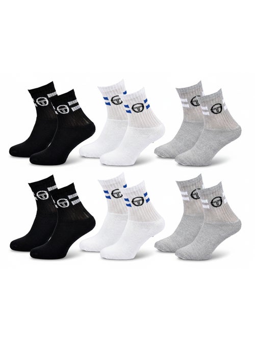 Sergio Tacchini Pack de Chaussettes enfant Tennis Crew Lot de 6 Paires - Kiabi