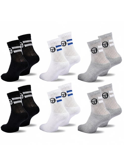 Sergio Tacchini Pack de Chaussettes enfant Tennis Crew Lot de 6 Paires - Kiabi