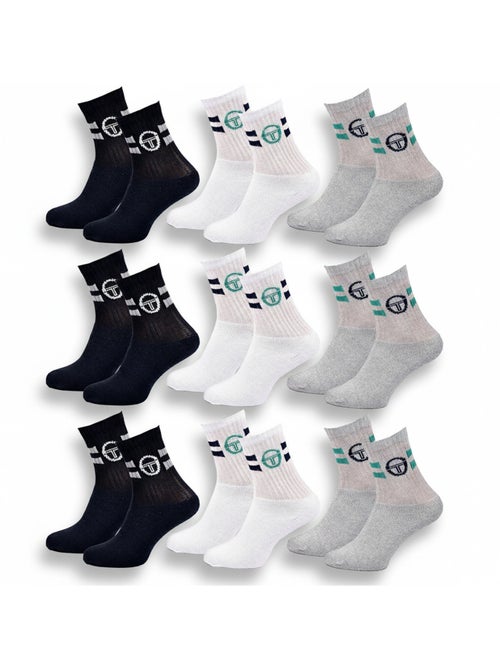 Sergio Tacchini Pack de Chaussettes enfant Tennis Crew Lot de 9 Paires - Kiabi