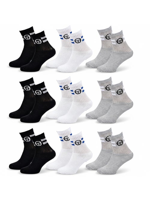Sergio Tacchini Pack de Chaussettes enfant Tennis Crew Lot de 9 Paires - Kiabi