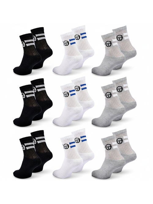 Sergio Tacchini Pack de Chaussettes enfant Tennis Crew Lot de 9 Paires - Kiabi