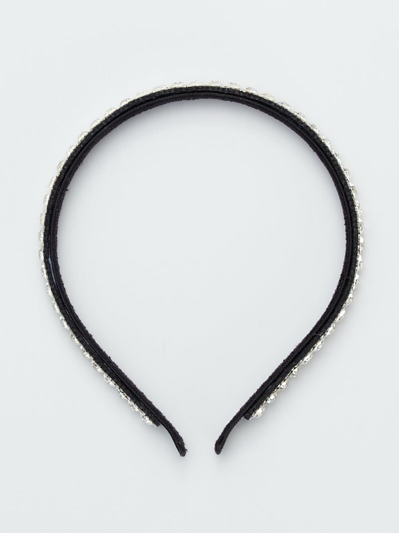Serre tête à strass Noir - Kiabi