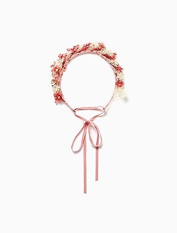 Serre-tête avec application de fleurs et leins à nouer