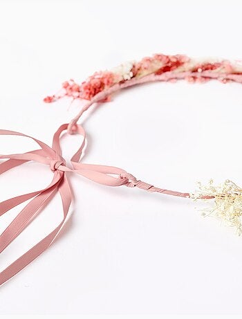 Serre-tête avec application de fleurs et leins à nouer
