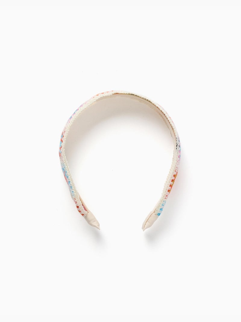 Serre-tête avec motif floral au crochet Blanc - Kiabi
