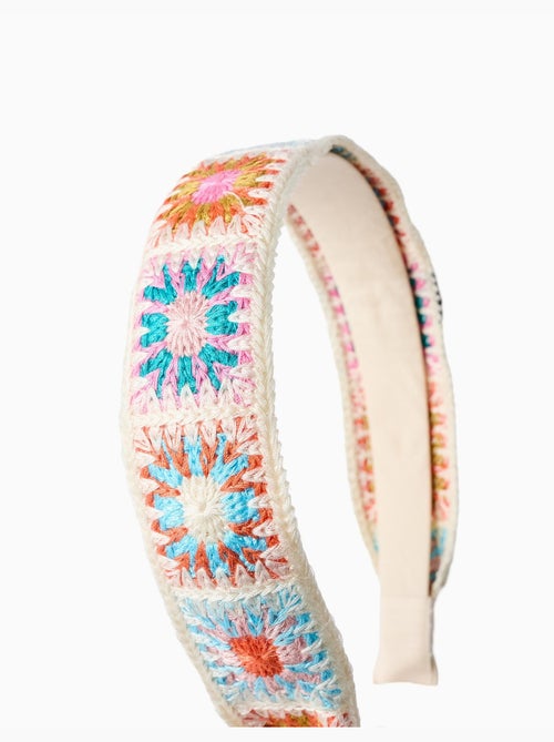 Serre-tête avec motif floral au crochet - Kiabi