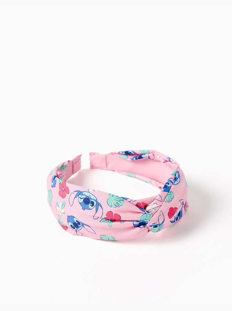 Serre-tête avec motif Stitch et fleurs Rose clair - Kiabi