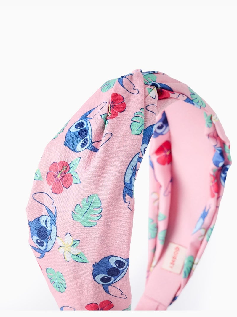 Serre-tête avec motif Stitch et fleurs Rose clair - Kiabi