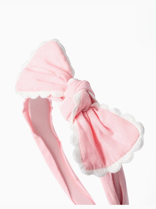 Serre-tête avec nœud et bord festonné - Kiabi