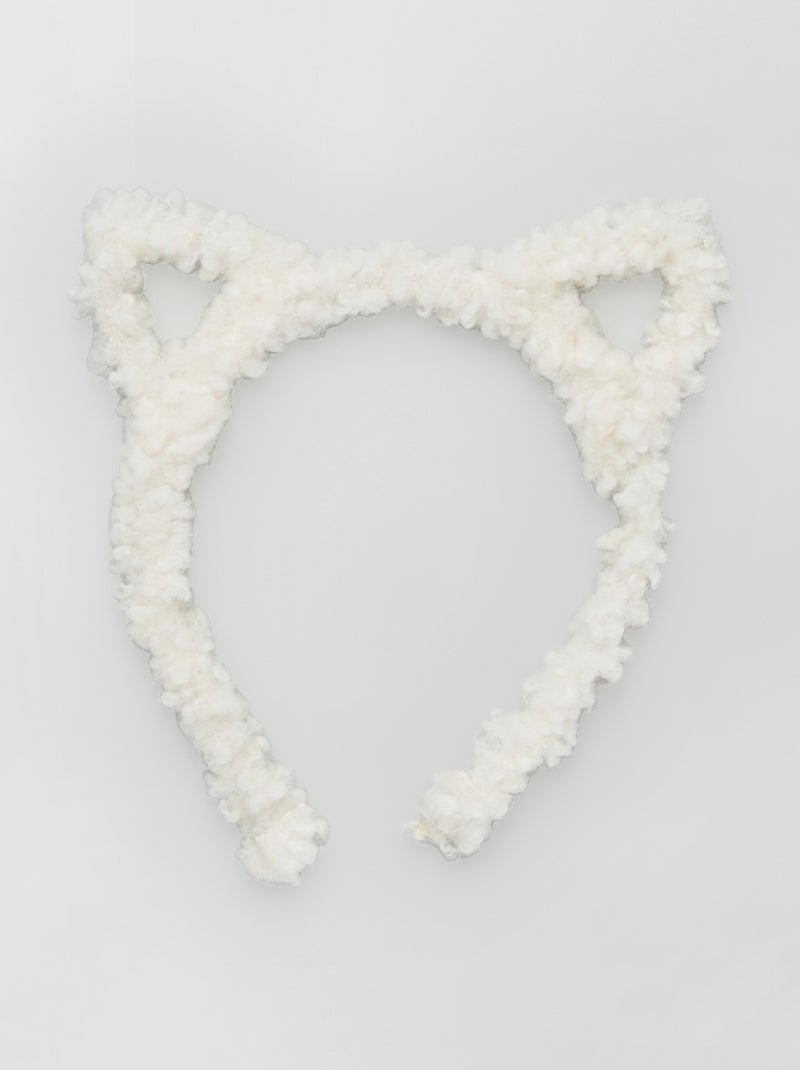 Serre-tête 'chat' blanc - Kiabi
