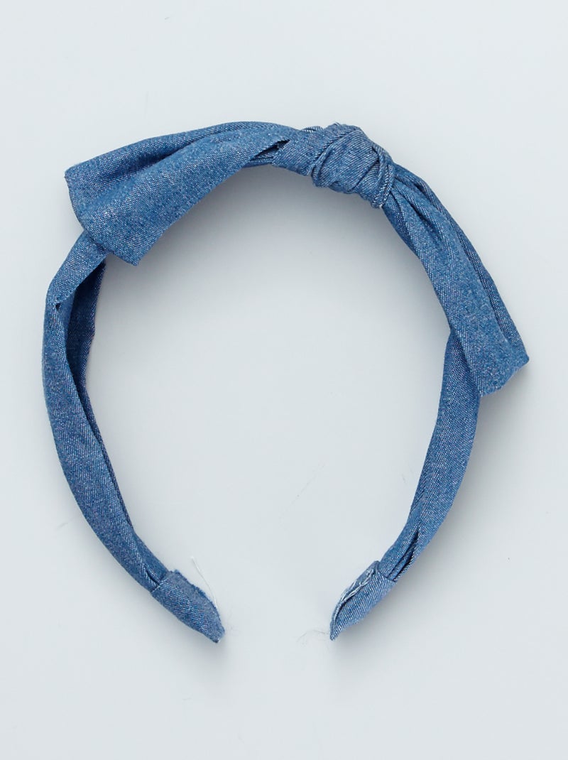 Serre-tête denim bleu denim - Kiabi