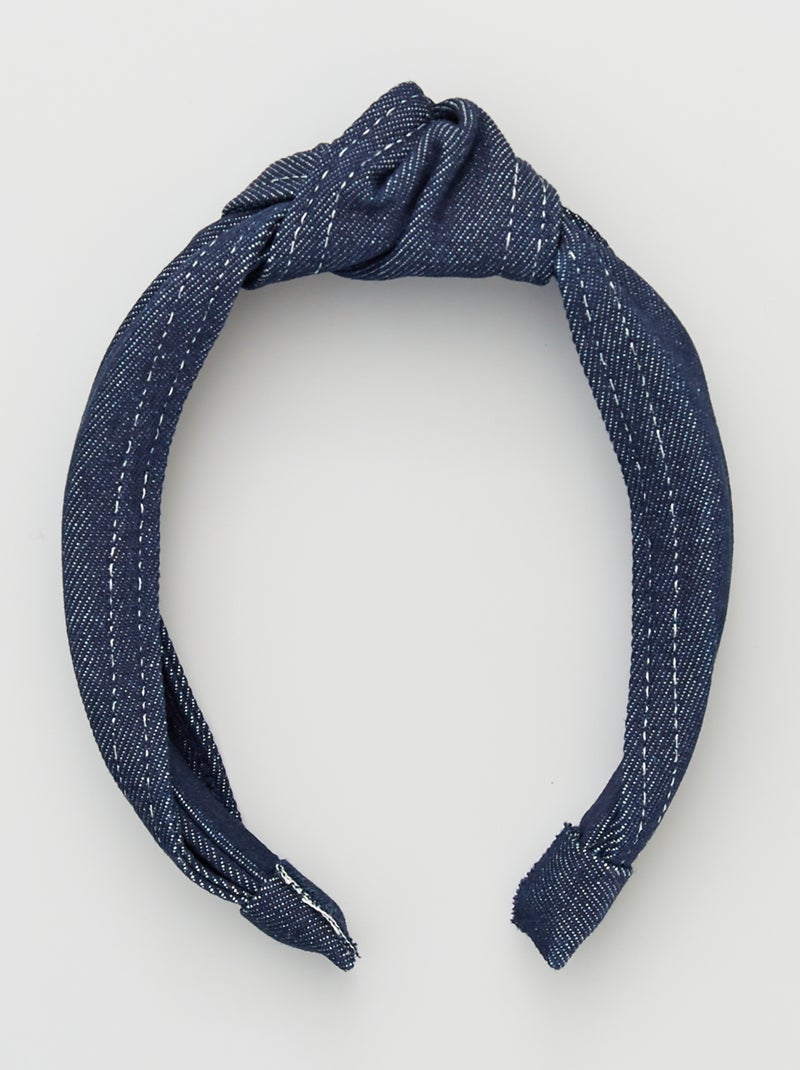 Serre-tête denim bleu foncé - Kiabi
