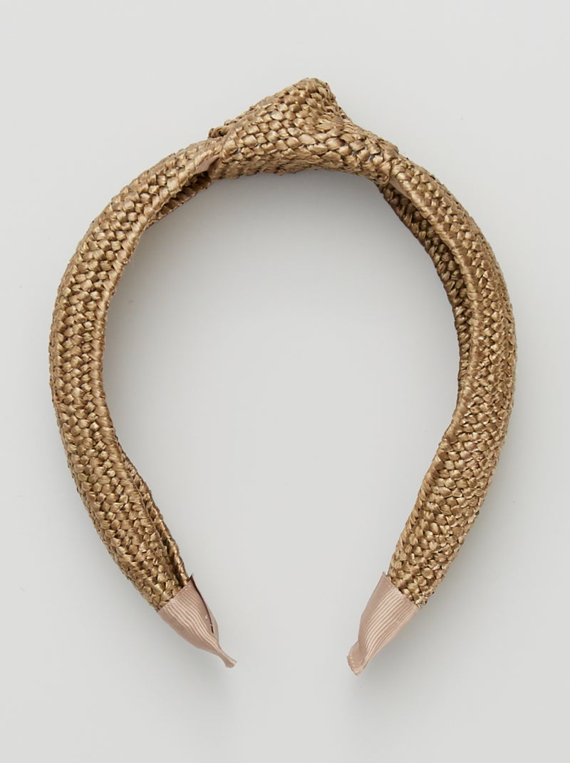 Serre-tête effet paille beige - Kiabi