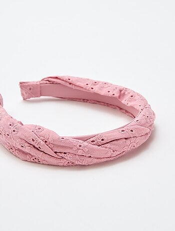 Serre-tête en broderie anglaise