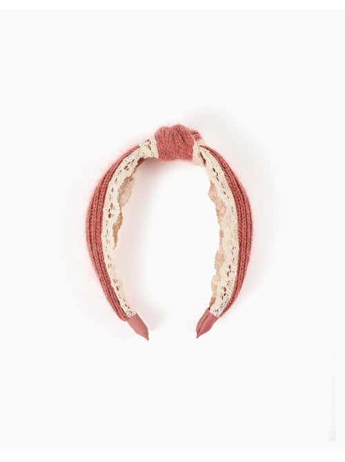 Serre-tête en maille avec bordure au crochet - Kiabi