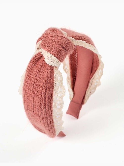 Serre-tête en maille avec bordure au crochet - Kiabi