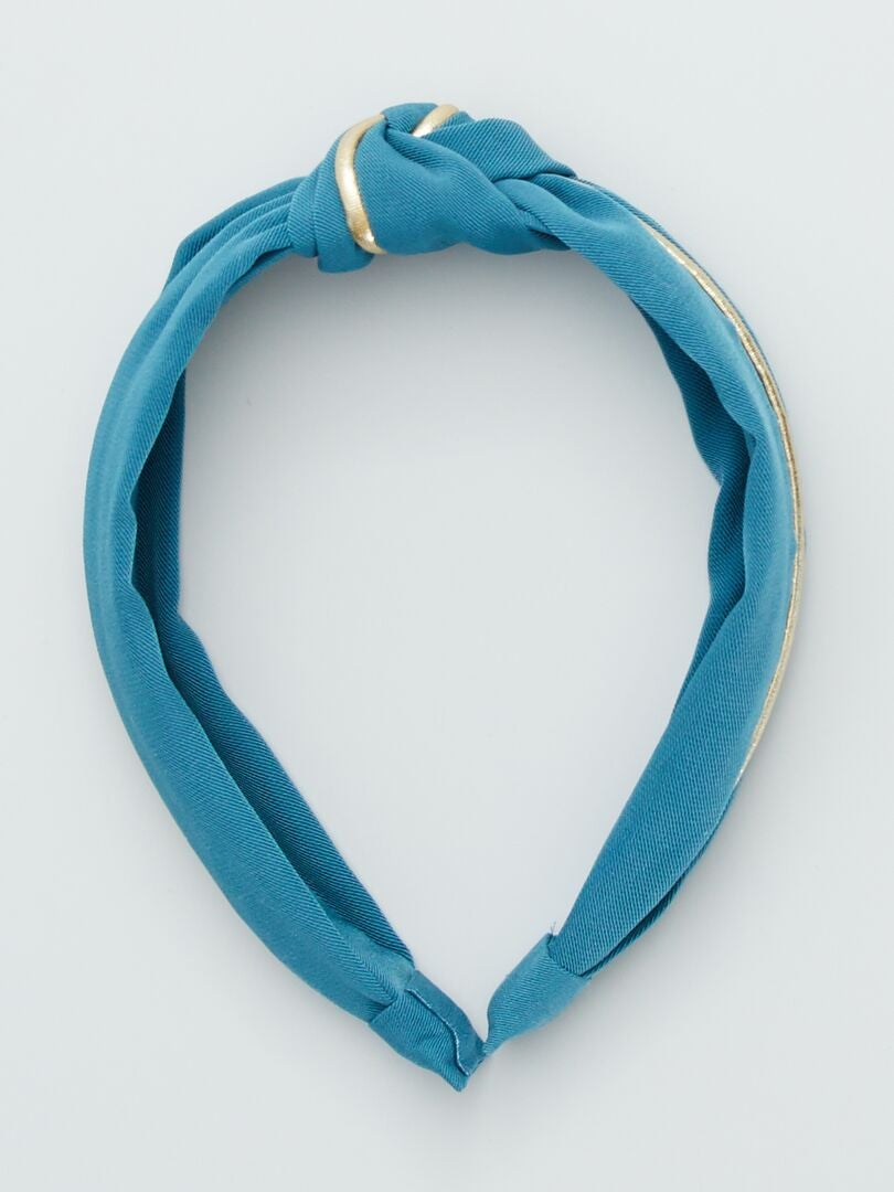 Serre tête en tissu avec nœud bleu - Kiabi